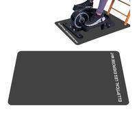 Leg Exerciser Non-Slip Mat, Protective Workout Floor Pad, Under Desk Elliptical Mat, Rubber Material, Shock Absorption, Home Gym & Office Use, 23.62x16.93 Inches, Black, 1 Piece