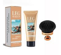 Leg Makeup Waterproof No Transfer Leg and Body Scar Cover up Makeup for Varicose Veins Black Skin with Brush (#2 Medium Golw, 3.38 FL OZ)
