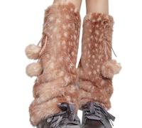 Leg Warmers | Stretchy Deer Print | Winter Leg Warmers | For Holiday Commute Festive Events Halloween Christmas Girlfriend Wife Friend Daughter