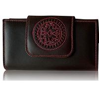 LEGADO Cartera Mujer Monedero de Mujer Billetero Piel Rosa Fuxia señora Cuero Grande Gran Capacidad Hecho en Ubrique España Regalo Pulsera Bandera ESPAÑA y Tarjeta de Protección(Mediana)