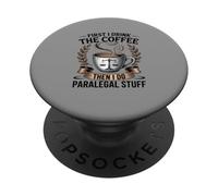 Legal Profesional Paralegal Amante del Café Law Office Humor PopSockets PopGrip Adhesivo