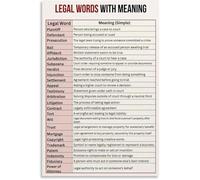 Legal Vocabulary Study Aid Poster Classroom Law Office Educational Decor Canvas Wall Art Print(Unframed,12x18inch(30x45cm))