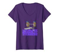 Legalizar los esteroides anabólicos | Esteroides de Gimnasio Camiseta Cuello V, Mujer, Morado, XL