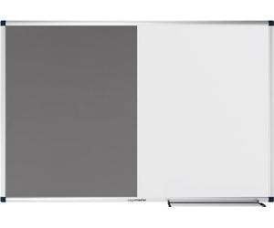 Legamaster UNITE Tabla combinada - 90 x 120 cm - Gris - Combinación de fieltro - Pizarra blanca magnética y escribible - Pizarra de fieltro para fijar imágenes y planos