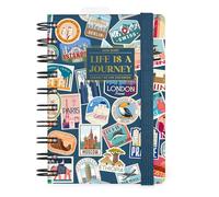 Legami - Agenda diaria con espiral Small 2026, Travel Stickers, 12 meses pequeña, cierre con elástico, agenda de enero 2026 a diciembre de 2026, en papel FSC certificado, 8,5 x 13 cm
