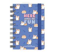 Legami - Agenda diaria espiral Small 2026, Corgi, 12 meses pequeña, cierre con elástico, agenda de enero 2026 a diciembre de 2026, en papel FSC certificado, 8,5 x 13 cm