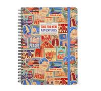 Legami - Agenda semanal con espiral grande, 12 meses, agenda de enero de 2025 a diciembre de 2025, planificador plegable 2025/2026, cierre con elástico, bolsillo final, 15 x 21 cm, pegatinas de viaje