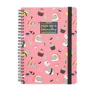 Legami - Agenda semanal con espiral grande 2026, gato sushi, 12 meses grandes, cierre con elástico, agenda de enero de 2026 a diciembre de 2026, en papel FSC certificado, 15 x 21 cm