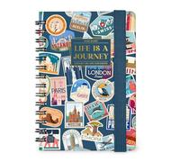 Legami - Agenda semanal con espiral Small 2026, Travel Stickers, 12 meses pequeña, cierre con elástico, agenda de enero 2026 a diciembre de 2026, en papel FSC certificado, 8,5 x 13 cm