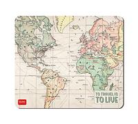 Legami - Alfombrilla de ratón, Alfombrilla de ratón con Superficie de PVC Resistente al Polvo y a los Reflejos, Base de Goma Antideslizante, Tema Travel, 22,3 x 23,3 cm