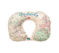 Legami - Almohada Hinchable de Viaje, Cierre de 2 Botones, cómoda, ergonómica, fácil de inflar y desinflar, Funda con mosquetón, de poliéster, 36,5 x 23 cm