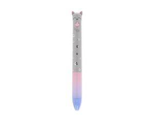 Legami - Bolígrafo bicolor, tema Kitty, tinta azul y rosa, Click&Clack, ideal para la escuela, la oficina y el hogar, bicolor, punta de 1 mm de diámetro