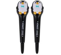 Legami - Bolígrafo de Gel Antiestrés Squeezies, Tema Penguin, Papelería de Escritura Relájate y Concéntrate, Bolígrafo Antiestrés, Súper Suave, Tinta Negra, 1 mm de diámetro de punta (Paquete de 2)