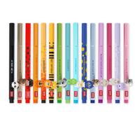 LEGAMI Bolígrafo de gel, diseño de animales decorativos de Lovely Friends, extraíble y recombinable, evita que rueden, punta fina de 0,5 mm, paquete de 15 bonitos temas de animales, tinta de colores
