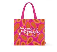Legami - Bolsa de Playa, Bolsa de Playa Grande, Bolsa de Playa de Material Reforzado, Bolsa de Playa con Cierre de botón magnético, Tote Bag, soporta hasta 15 kg, 44 x 61,5 cm, Papaya,
