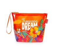 Legami - Bolso de playa para mujer, de mano con cremallera y asa lateral, Bolsa para traje de baño y accesorios de playa, bolso de playa, ideal para niñas y mujeres, 20 x 16 cm