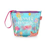 Legami - Bolso de Playa para Mujer, de Mano con Cremallera y asa Lateral, Bolsa para Traje de baño y Accesorios de Playa, Bolso de Playa, Ideal para niñas y Mujeres, 20 x 16 cm