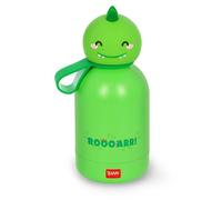 Legami - Botella de agua para niños Hot&Cold BFF, Dino, doble capa de acero inoxidable 18/8 con cierre hermético, se mantiene caliente durante 12 h y fría durante 24 h, capacidad 310 ml