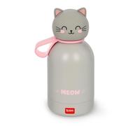Legami - Botella de agua para niños Hot&Cold BFF, Kitty, doble capa de acero inoxidable 18/8 con cierre hermético, se mantiene caliente durante 12 h y fría durante 24 h, capacidad 310 ml