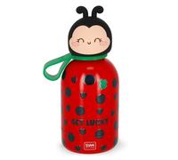 Legami - Botella de agua para niños Hot&Cold BFF, Ladybug, doble capa de acero inoxidable 18/8 con cierre hermético, se mantiene caliente durante 12 h y fría durante 24 h, capacidad 310 ml