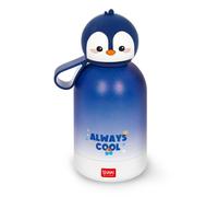 Legami - Botella de agua para niños Hot&Cold BFF, Penguin, doble capa de acero inoxidable 18/8 con cierre hermético, se mantiene caliente durante 12 h y fría durante 24 h, capacidad 310 ml