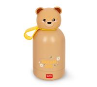 Legami - Botella de agua para niños Hot&Cold BFF, Teddy Bear, doble capa de acero inoxidable 18/8 con cierre hermético, se mantiene caliente durante 12 h y fría durante 24 h, capacidad 310 ml