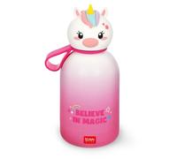 Legami - Botella de agua para niños Hot&Cold BFF, Unicorn, doble capa de acero inoxidable 18/8 con cierre hermético, se mantiene caliente durante 12 h y fría durante 24 h, capacidad 310 ml