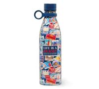 Legami - Botella térmica Hot&Cold, Travel Stickers, cierre hermético, 12 horas caliente, 24 horas fría, asa de silicona extraíble, de acero inoxidable, sin BPA, 800 ml