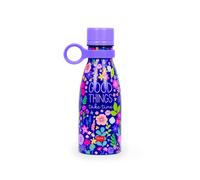 Legami - Botella de Vacío Hot & Cold Mini, Botella de Agua Térmica Ligera y Resistente, Cierre Hermético, Asa de Silicona Desmontable, Acero Inoxidable, Capacidad 300 ml, Tema Flowers