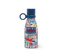 Legami - Botella térmica Vacuum Bottle Hot & Cold Mini, Travel Stickers, ligera y resistente, cierre hermético, asa de silicona extraíble, de acero inoxidable, capacidad 300 ml