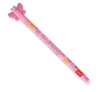 LEGAMI Butterfly - Bolígrafo de gel borrable, bola en el extremo para quitar la tinta sin desgastar la hoja, tinta rosa, tinta sensible a la temperatura, diámetro de punta de 0,7 mm