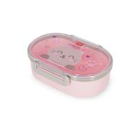 Legami - Caja de merienda, tema Kitty, 1 caja de snacks con divisor extraíble, cierre de clip, fácil de abrir y cerrar, lavable en lavavajillas, 18 x 7 x 14 cm