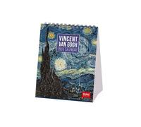 Legami - Calendario de Escritorio 2026, Van Gogh, 12 Meses y Planificador Anual, en 6 Idiomas, Signos del Zodiaco, Fiestas Internacionales, 12 x 14,5 cm