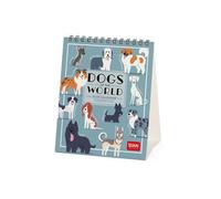 Legami - Calendario de Mesa 2026, Dogs Of The World, Calendario de Escritorio, 12 Meses y Planificador Anual, en Inglés, Signos del Zodiaco, Fiestas Internacionales, 12 x 14.5 cm