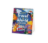 Legami - Calendario de mesa 2026, Travel The World, calendario de escritorio, 12 meses y planificador anual, en inglés, signos del zodiaco, fiestas internacionales, 12 x 14,5 cm