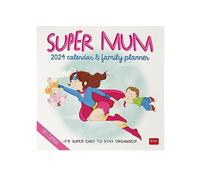 Legami - Calendario de pared 2024 Planner, 12 meses y planificador anual, espacio para notas y notas, número de la semana, signos del zodiaco y fiestas internacionales, celofán individual, 30 x 29 cm