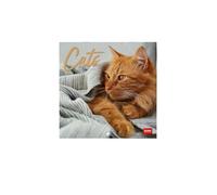 Legami - Calendario de pared 2025, calendario de pared 18 x 18 cm, 12 meses y planificador anual, espacio para notas y notas, 6 idiomas, signos del zodiaco y fiestas internacionales, Cats