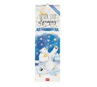 Legami - Calendario de pared 2026, Aphorisms, calendario de pared pequeño, 12 meses y planificador anual, en 6 idiomas, espacio para notas, signos del zodiaco, fiestas internacionales, 16 x 49 cm