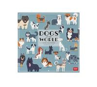 Legami - Calendario de pared 2026, Dogs of The World, calendario de pared grande, 12 meses y planificador anual, en inglés, espacio para notas, signos del zodiaco, fiestas internacionales, 30 x 29 cm