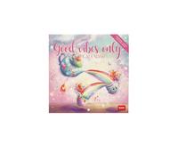 Legami - Calendario de pared 2026, Good Vibes Only, calendario de pared pequeño, 12 meses y planificador anual, en 6 idiomas, espacio para notas, signos del zodiaco, fiestas internacionales, 18 x 18