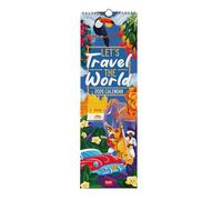 Legami - Calendario De Pared 2026, Let’s Travel The World,Calendario de Pared Pequeño, 12 Meses y Planificador Anual, en Inglés, Espacio para Notas, Signos del Zodiaco, Fiestas Internacionales,16X49cm