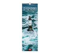 Legami - Calendario de pared 2026, Lighthouses, calendario de pared pequeño, 12 meses y planificador anual, en 6 idiomas, espacio para notas, signos del zodiaco, fiestas internacionales, 16 x 49 cm
