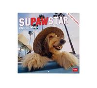 Legami - Calendario de pared 2026,Supawastar, gran calendario de pared, 12 meses y año, en 6 idiomas, espacio para notas, signos del zodíaco, días festivos internacionales, 30 x 29 cm