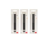 Legami - Cartucho de tinta de marcador de gel borrable, set de 9 piezas, altura de 13 cm, tinta termosensible, negro, punta de 0,7 mm (set de 3 piezas negras)