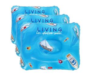 Legami - Cojín Hinchable de Playa, cómodo cojín Ultraligero de Playa Piscina Camping, diámetro 40 cm (Paquete de 3)