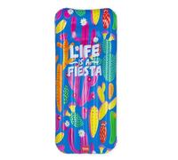 Legami - Colchón Hinchable de Playa Hinchable Individual Azul, Life is a Fiesta, 2 cámaras de Aire, Incluye Parche Autoadhesivo para pequeños Orificios, soporta hasta 90 kg, 80 x 175 cm, Cactus