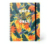 Legami - Cuaderno 3 en 1 con espiral, formato A4, maxi, 22 x 29,5 cm, papel blanco, 204 páginas desmontables: 68 a rayas, 68 cuadrículas, 68 puntos, elástico de cierre, bolsillo final