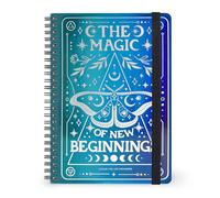 Legami - Cuaderno con espiral de rayas de 7 mm, Moth, Special Edition Large, tamaño A4, papel certificado FSC, contiene 1 hoja de adhesivos, 160 páginas, cierre elástico, 15 x 21 cm