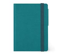 Legami - Cuaderno de páginas blancas, pequeño, 192 páginas, tapa de poliuretano suave, papel certificado FSC, papel marfil 90 g/m², planificador mensual, agenda, marcapáginas, 9,5 x 13,5 cm, verde