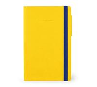 Legami - Cuaderno de puntos, mediano, 192 páginas, cubierta de suave PU, en papel certificado FSC®, papel blanco 100 g/m², doble marcador, cierre elástico, 13 x 21 cm, color amarillo